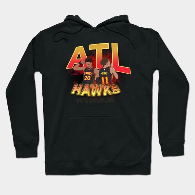 ATL Hawks, Trae Young and John Collins Hoodie by xavierjfong